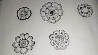 How To : 5 Different types of flower's 🌼🌸🌻 || New pencil mehandi design 2024 || Neha mehandi design