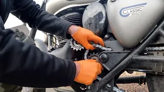 Royal Enfield Classic 350   Fitting a larger 16t Gearbox Sprocket