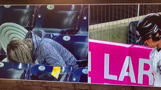 Yankees Fan caught trying to blow up inflatable trash can