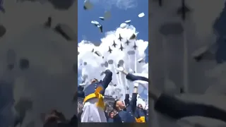 Epic Cap Toss: USAF Thunderbirds Soar Overhead as Air Force Cadets Graduate