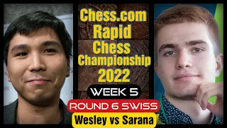 Black's Position is Totally Cramped | Wesley So vs Sarana  | 2022 Chess.com Rapid Chess Championship
