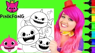 Coloring Baby Shark, Mommy & Daddy Pinkfong Coloring Page Prismacolor Markers | KiMMi THE CLOWN