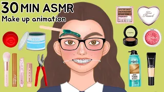 ASMR NO BGM ver. Makeup Animation Collection | Nerd Student, Black, Rabbit Teeth, Acne, TRUE BEAUTY