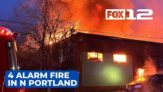 4-alarm fire destroys event production business in N. Portland