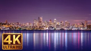 Wonderful Views of Seattle's Downtown in 4K - City Sounds White Noise - 2 Hours
