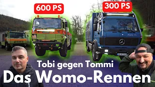 The Womo Race: Das Beast 😱 600 PS Renn Wohnmobil gegen 300 PS Mercedes Ex-Feuerwehr Wohnmobil!