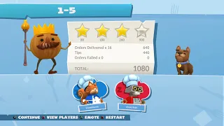 Overcooked! 2 - Level 1-5 - 4 Stars - Co-op Play - 2 Player