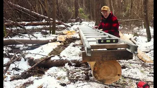 Granberg Alaskan Mill-Getting the System Down-Martin's Old Off Grid Log Cabin#253