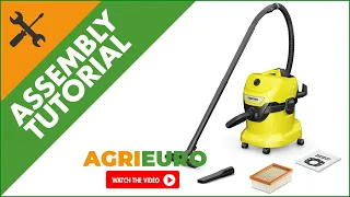 Kärcher WD 4 V-20/5/22 Wet and Dry Vacuum Cleaner - 20 L drum - Plastic Drum - Assembly tutorial