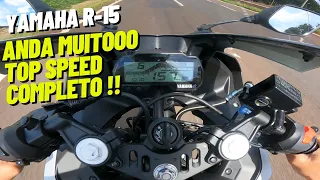 Meu top speed com a YAMAHA R 15 a moto anda muuuuuito !!!! #r15