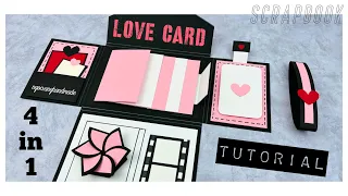 Tutorial LOVE CARD - Làm phong bì, Scrapbook dán ảnh ghép nhiều chi tiết - NGOC VANG Handmade