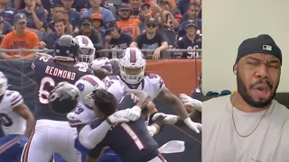 Justin Fields gets helmet “KNOCKED” off after massive hit from Bills Andre Smith😱😱!