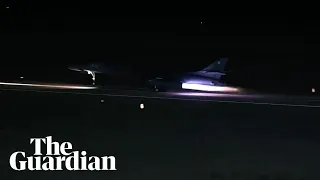 US B-1 bomber takes off during strikes in Syria and Iraq