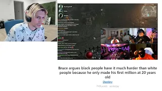 xQc reacts to Bruce saying black people have it harder than white people