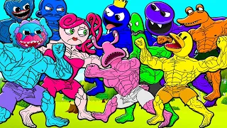 MUSCLE RAINBOW FRIENDS VS MUSCLE POPPY PLAYTIME! Cartoon Animation