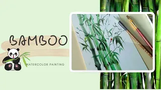 BAMBOO/Watercolor painting/ Practice with me/Bamboo watercolor painting/How to/DIY