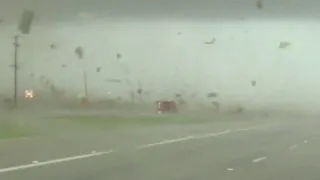 Watch: Truck Drives Through Tornado, Gets Flipped, As It Crosses Road In Elgin, TX