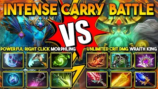 INTENSE CARRY BATTLE Between Powerful Right Click Morphling Vs. Unlimited Crit DMG Wraith King DotA2