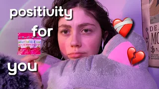 ASMR for when you are sad:( -positive affirmations, FLOOFY mic scratching, and SLIGHT mouth sounds