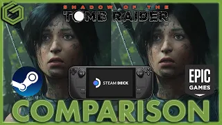 Steam Deck - Shadow of the Tomb Raider Steam vs Epic Performance Comparison