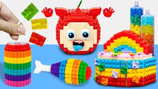 Satisfying LEGO FAST FOOD (Cakes, Ice Cream) with funny LARVA World / Stop Motion Cooking ASMR