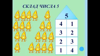 Число і цифра 5. Склад числа 5 (Старша група)