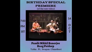 Pandit Nikhil Banerjee  -  Raag Patdeep (Rare Video)