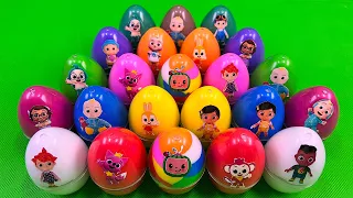 Hunting Pinkfong in Rainbow Dinosaur Eggs with CLAY Coloring! Satisfying ASMR Videos