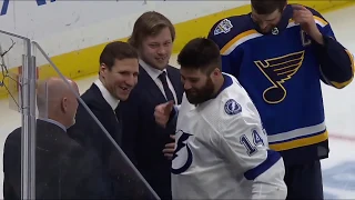 Pat Maroon receives his Stanley Cup ring