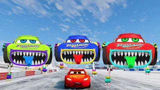 Live Epic Escape From Lightning McQueen Eater New Monster  McQueen VS Lightning McQueen BeamNG.Drive