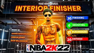 BEST INTERIOR FINISHER BUILD NBA 2K22! BEST POWER FORWARD BUILD! 99 CONTACT DUNK! RARE DEMIGOD BUILD