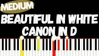 Shane Filan - Beautiful in White X canon in D Medium piano tutorial