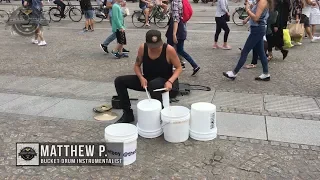 Matthew Pretty - The Bucket Boy From Las Vegas Performing At The Dam Square In Amsterdam 2017!