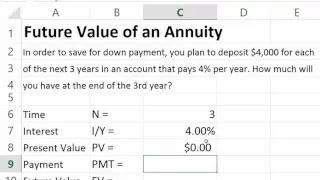 Future Value of an Ordinary Annuity in Excel