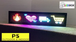 LEDBOX P5 Outdoor/Indoor Painel de LED Letreiro Luminoso para lojas e empreendedores diversos