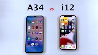 SAMSUNG A34 vs iPhone 12 - Speed Test