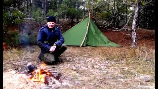 Обогрев палатки дедовским способом №3 Tent heating in the old-fashioned way #3