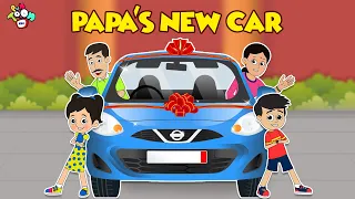 Papa's New Car | New Car Ride | Animated Stories | English Cartoon | Moral Stories | PunToon Kids