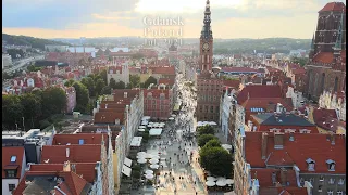 4K Bird's view of the beautiful city of Gdańsk, in the North of Poland