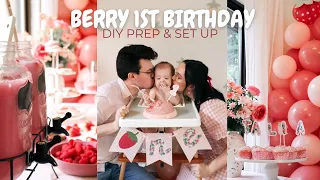 Come DIY my baby's FIRST BIRTHDAY PARTY | DIY strawberry party decor