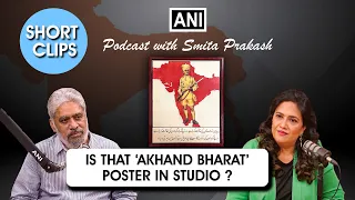 Does Smita Prakash have an ‘Akhand Bharat’ poster in her podcast?