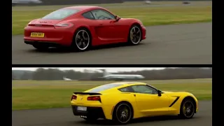 Top Gear  - the Corvette C7 Stingray and Porsche Cayman GTS goes around the track