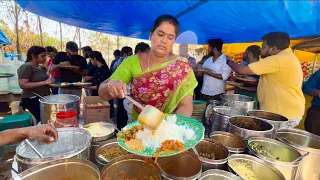 Hyderabad Famous Anuradha Aunty Serves Roadside Best & Unlimited Meal | Street Food India