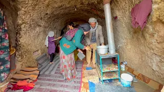 Strong Storm and Roaring Sky in Cave Home,Risk for Life, Village life of Afghanistan