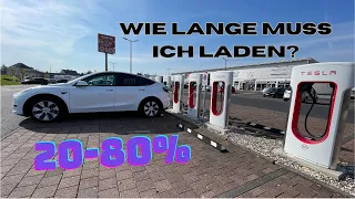 Ladezeit 20-80% am Supercharger mit dem Tesla Model Y SR