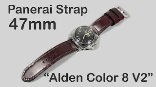 Panerai 47mm Strap "Alden Color 8" Thick Handcrafted Masterpiece shown on Panerai Luminor PAM00372