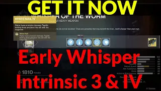 Early White Nail 3 & IV Intrinsic Oracle Glitch - Craft Whisper Of The Worm God Roll Right Now Guide