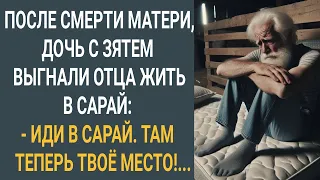 После смерти матери, дочь с зятем выгнали отца жить в сарай: "Иди в сарай. Там теперь твое место"...