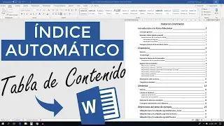 Crear un Índice automático para una Tabla de contenido en Word