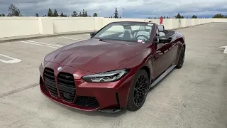 Tour the 2024 M4 Competition xDrive Convertible in Aventurin Red | 4K